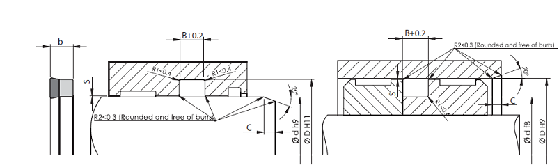 Single Acting Piston-Rod Seal